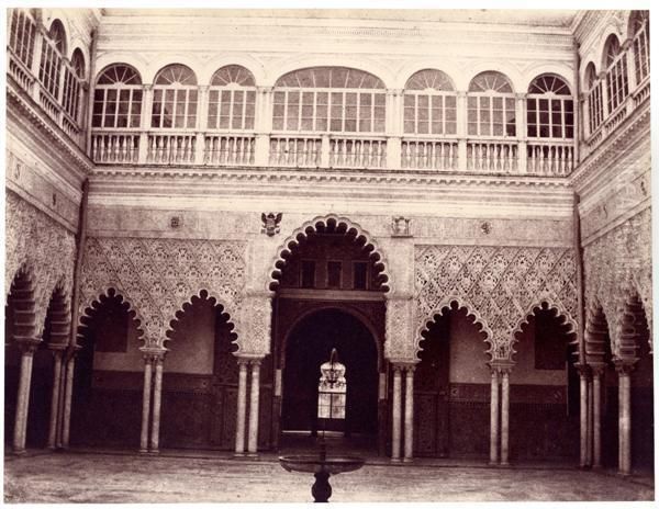 Grande Cour De L'alcazar Oil Painting by Louis De Clercq