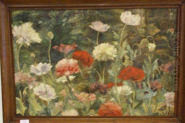 Papavers Oil Painting by Marguerite Carolina De Clercq