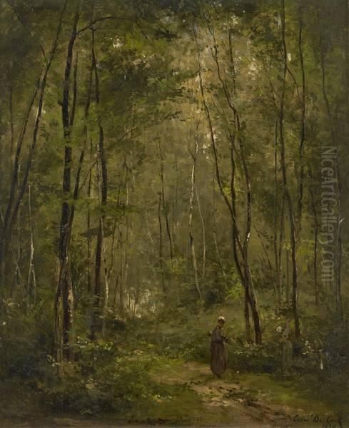 Fagoteuses En Sous-bois Oil Painting by Cesar De Cock