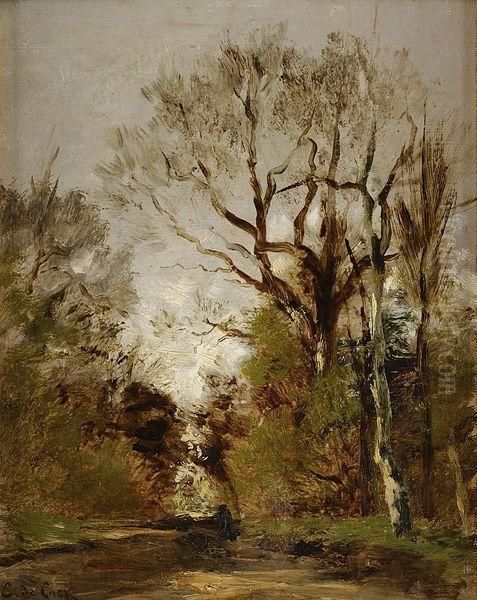 Chemin Dans La Foret Oil Painting by Cesar De Cock