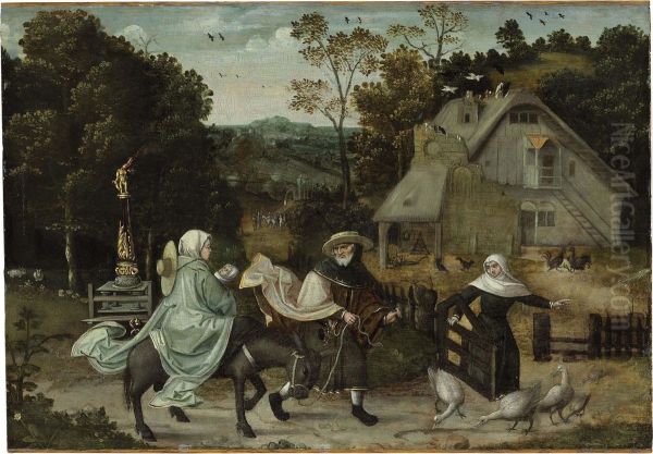 The Flight Into Egypt Oil Painting by Jan Wellens de Cock