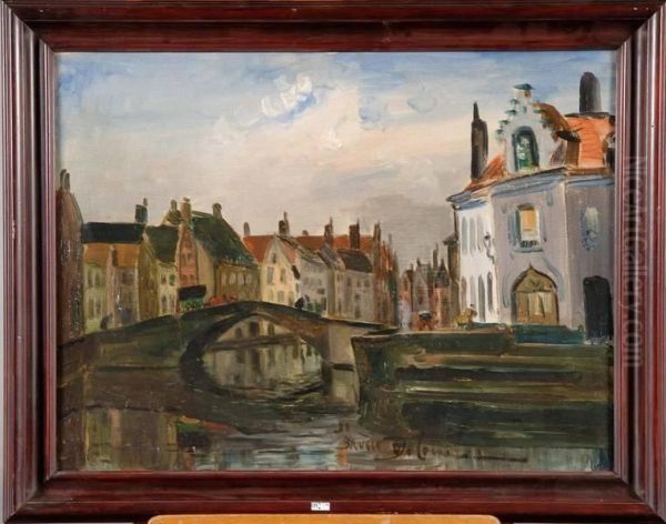 Coin De Bruges Anime Oil Painting by Joseph Fr. De Coene