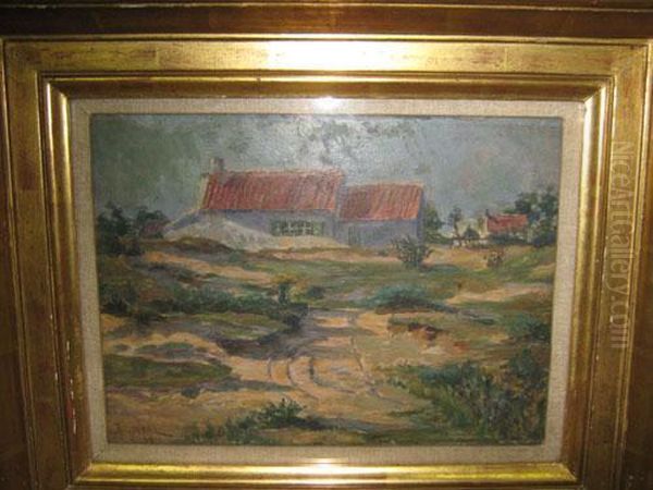 Hoeves In Een Landschap by Joseph Fr. De Coene