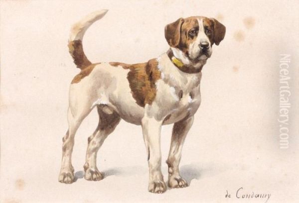 Chien De Monsieur Paul G Oil Painting by Charles Fernand de Condamy