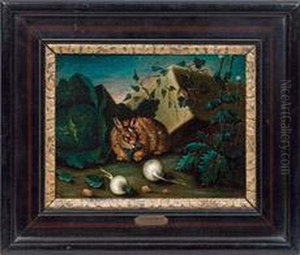 Kaninchen Mitruben Oil Painting by David de Coninck