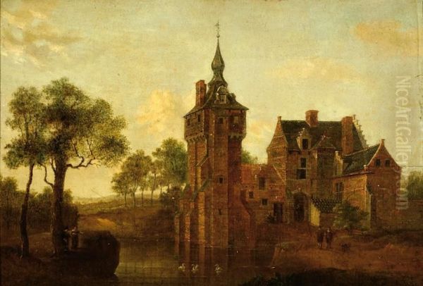 View Of A Castle Oil Painting by Hendrik Frans de Cort