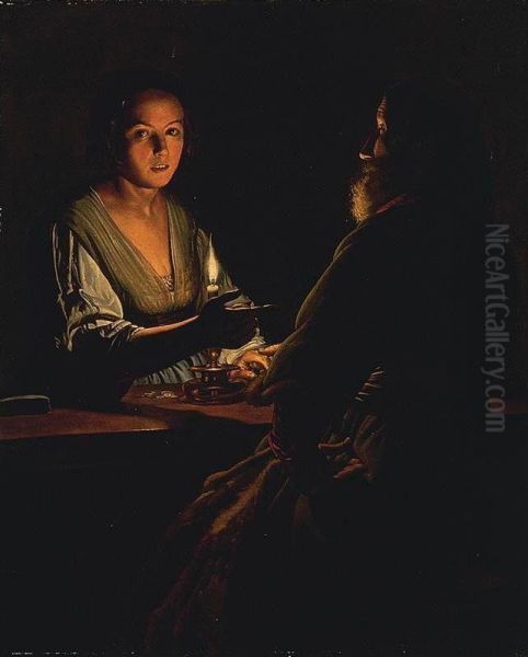 Denial Of Saint Peter Oil Painting by Adam de Coster