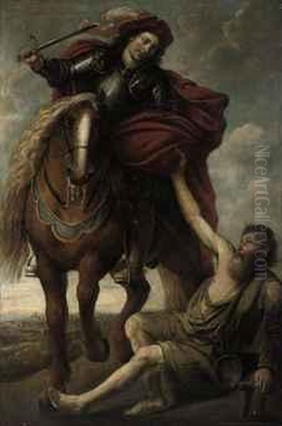 Saint Martin Dividing His Cloak Oil Painting by Gaspar De Crayer