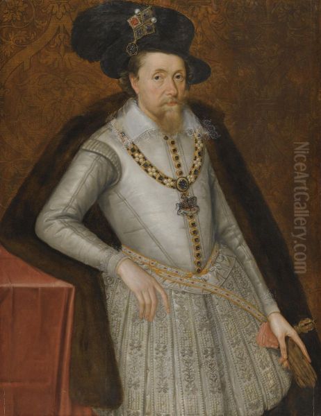 Portrait Of James I Oil Painting by John de Critz