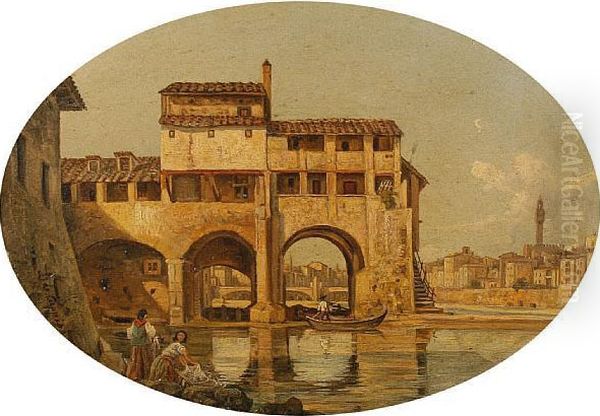 Mulino Fuori Porta San Nicolo, Firenze Oil Painting by Lusignano De Cuppis