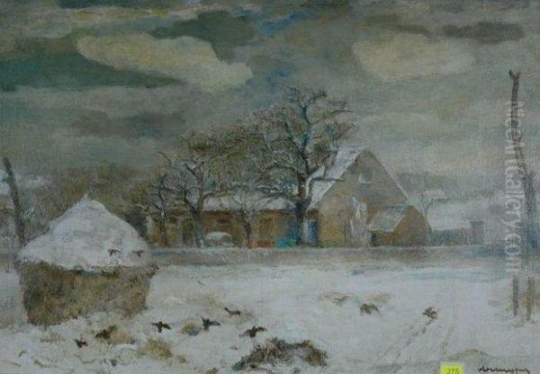 Winterlandschap Met Hoeve Oil Painting by Alfons De Cuyper