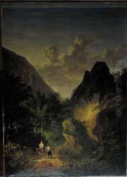  Vue Prise Au Pied Du Grand Scheidegg, En Suisse  Oil Painting by Casimir, Marquis De Cypierre