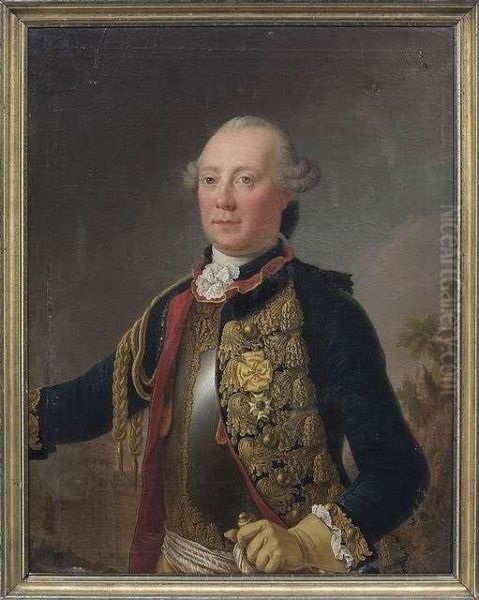 Baron Of Stain,general Major Of The Dukes Of Baden- Wurttemberg Oil Painting by Sophonia De Derichs