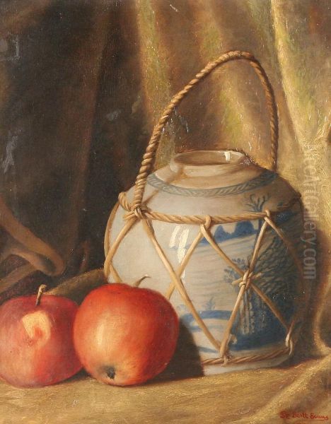 Still Life Of Basket With Fruit Oil Painting by De Scott Evans