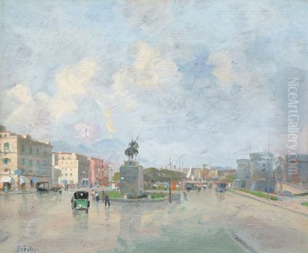 Piazza Municipio A Napoli Oil Painting by Filippo De Falco