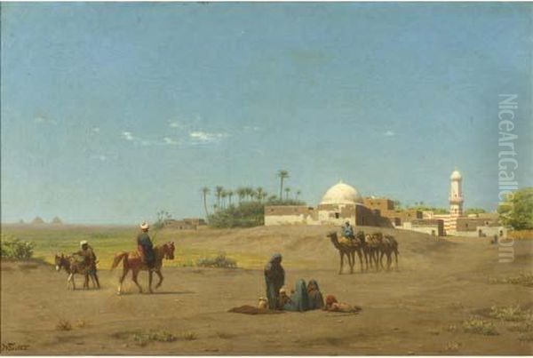 An Oasis In Egypt Oil Painting by Willem De Famars Testas