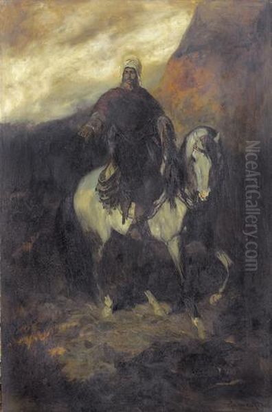 Orientale Zu Pferd. Oil Painting by Otto V. Faber De Faur