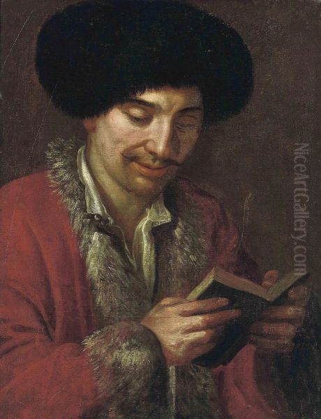 A Turk Reading Oil Painting by Antoine de Favray