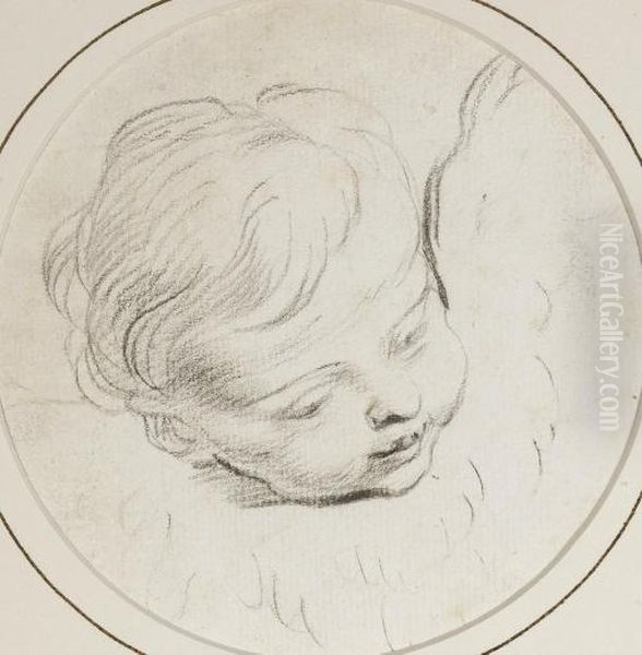 Head Of A Putto Oil Painting by Lorenzo De Ferrari