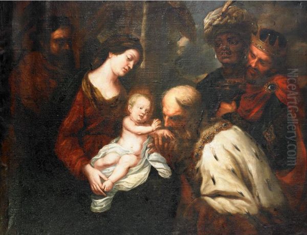 The Adoration Of The Magi Oil Painting by Orazio De Ferrari