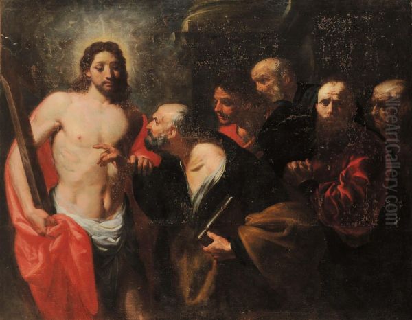 L'incredulita' Di San Tommaso Oil Painting by Orazio De Ferrari