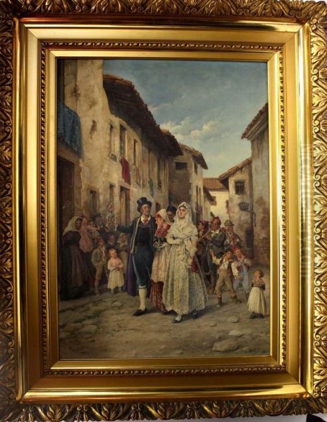 La Boda Oil Painting by Antonio De Ferrer Corrios