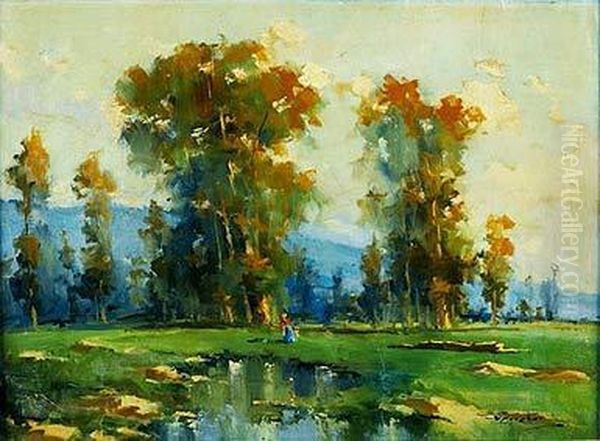 Paisaje Oil Painting by Antonio De Ferreter