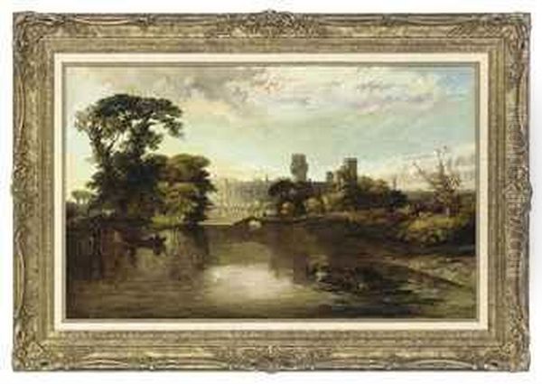 Warwick Castle Oil Painting by James Vivien de Fleury