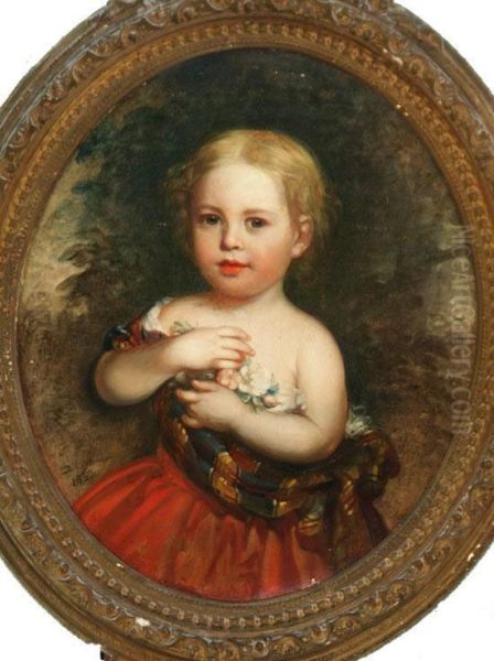 Portrait Of Fannie T. Blow Oil Painting by Manuel Joachim De Franca