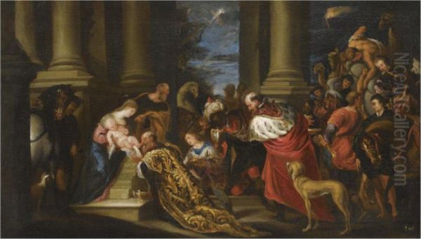 The Adoration Of The Magi Oil Painting by Juan Antonio De Frias Y Escalante