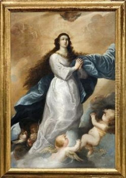 Inmaculada Oil Painting by Juan Antonio De Frias Y Escalante