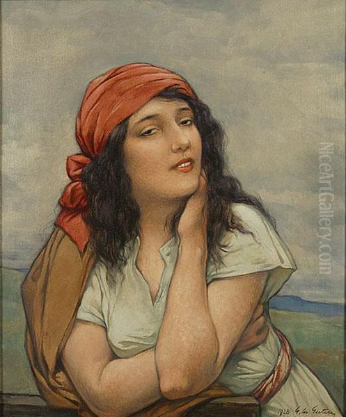 Donkerharige Schone Oil Painting by Georges Francois De Geetere