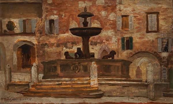 Fountain Assisi, Italy Oil Painting by Hugh Twenebrokes De Glazebrook