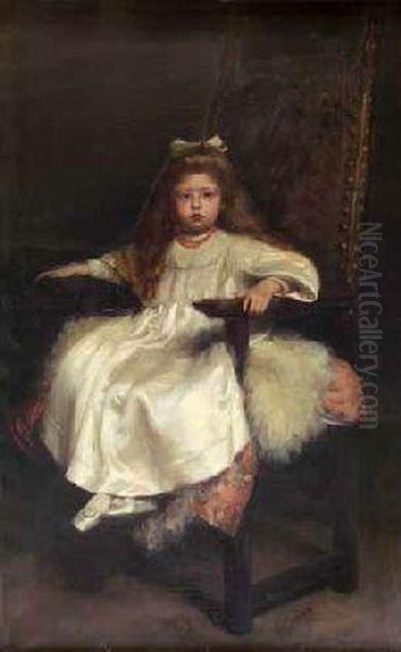 Portrait Study Of A Young Girl Seated In An Armchair Oil Painting by Hugh Twenebrokes De Glazebrook