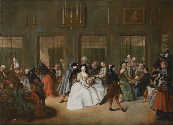 The Parlatorio Delle Monache (the Nuns' Parlour) Oil Painting by Giuseppe De Gobbis