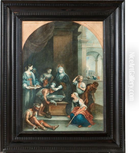 Biblisk Figurscen Oil Painting by Alejandro I De Graufigueras