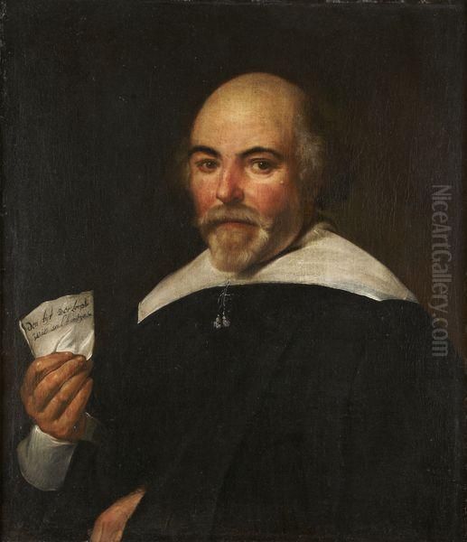 Portrait D'homme A La Lettre Oil Painting by Pieter de Grebber