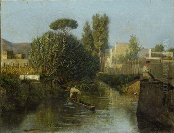 Pesca Nel Canale Oil Painting by Marco De Gregorio