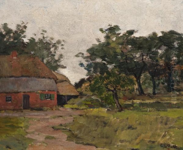 Path Along A Farm Oil Painting by Gerardus De Groot