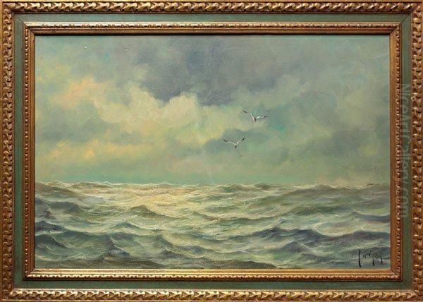 Seascape Oil Painting by Jan Hendrick van Grootvelt