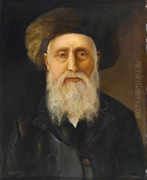 Rabbi Portrait Oil Painting by Maurits De Groot