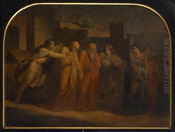 Scene Biblique Oil Painting by Charles de Groux