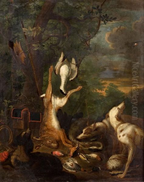 Trophee De Chasse Garde Par Des Chiens Oil Painting by Adriaen de Gryef