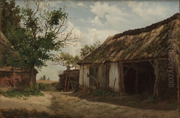 Lantlig Scen Oil Painting by Willem De Haas Hemken