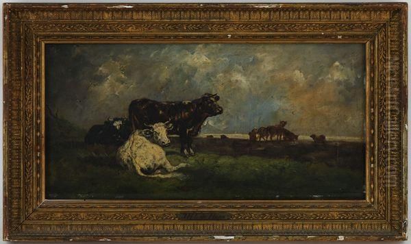 Vaches Dans Un Paysage Oil Painting by Johannes-Hubertus-Leonardus de Haas