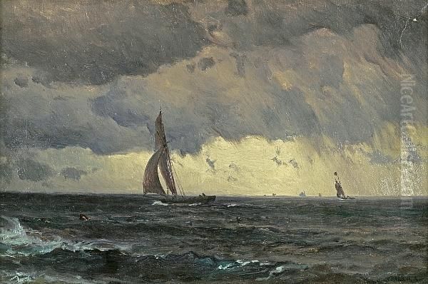 Sailing Through Storms Oil Painting by Mauritz F. H. de Haas