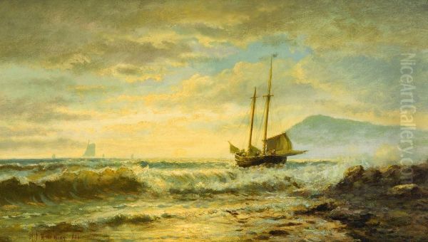 Fishing Boats At Sunset Oil Painting by Mauritz F. H. de Haas