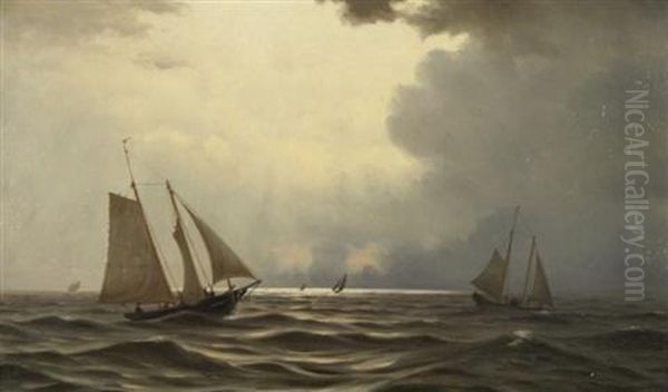 Ships At Sea by William Frederick de Haas