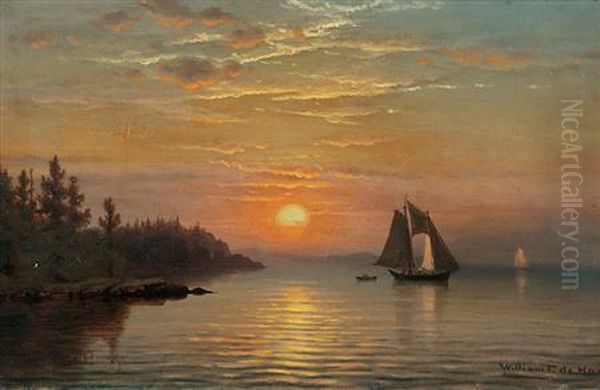 Sail At Sunset Oil Painting by William Frederick de Haas