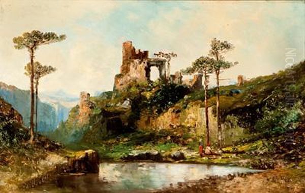 Paisaje Oil Painting by Carlos De Haes Y Fortuny